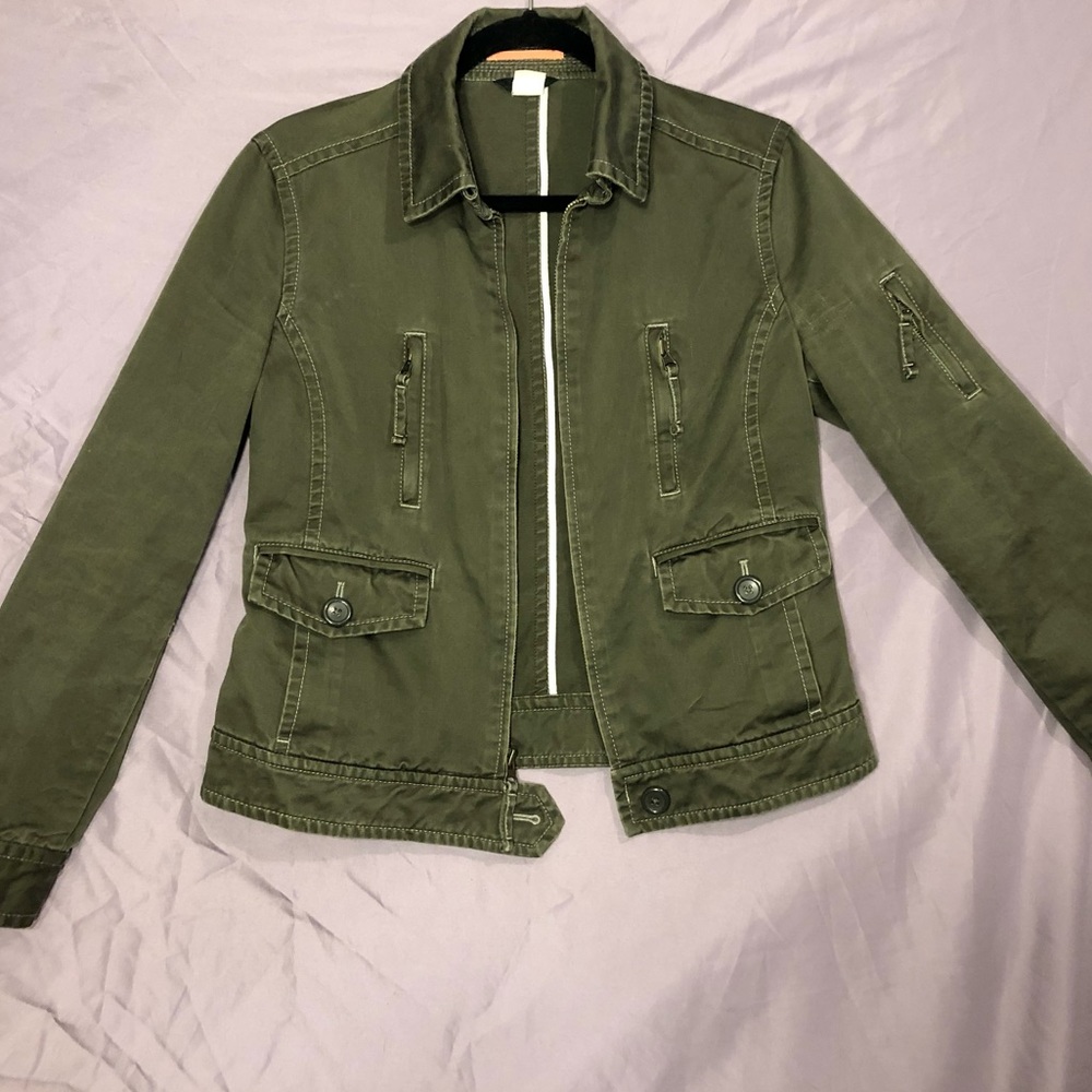 J. CREW army green jacket. Women’s size M